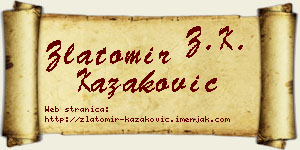 Zlatomir Kazaković vizit kartica